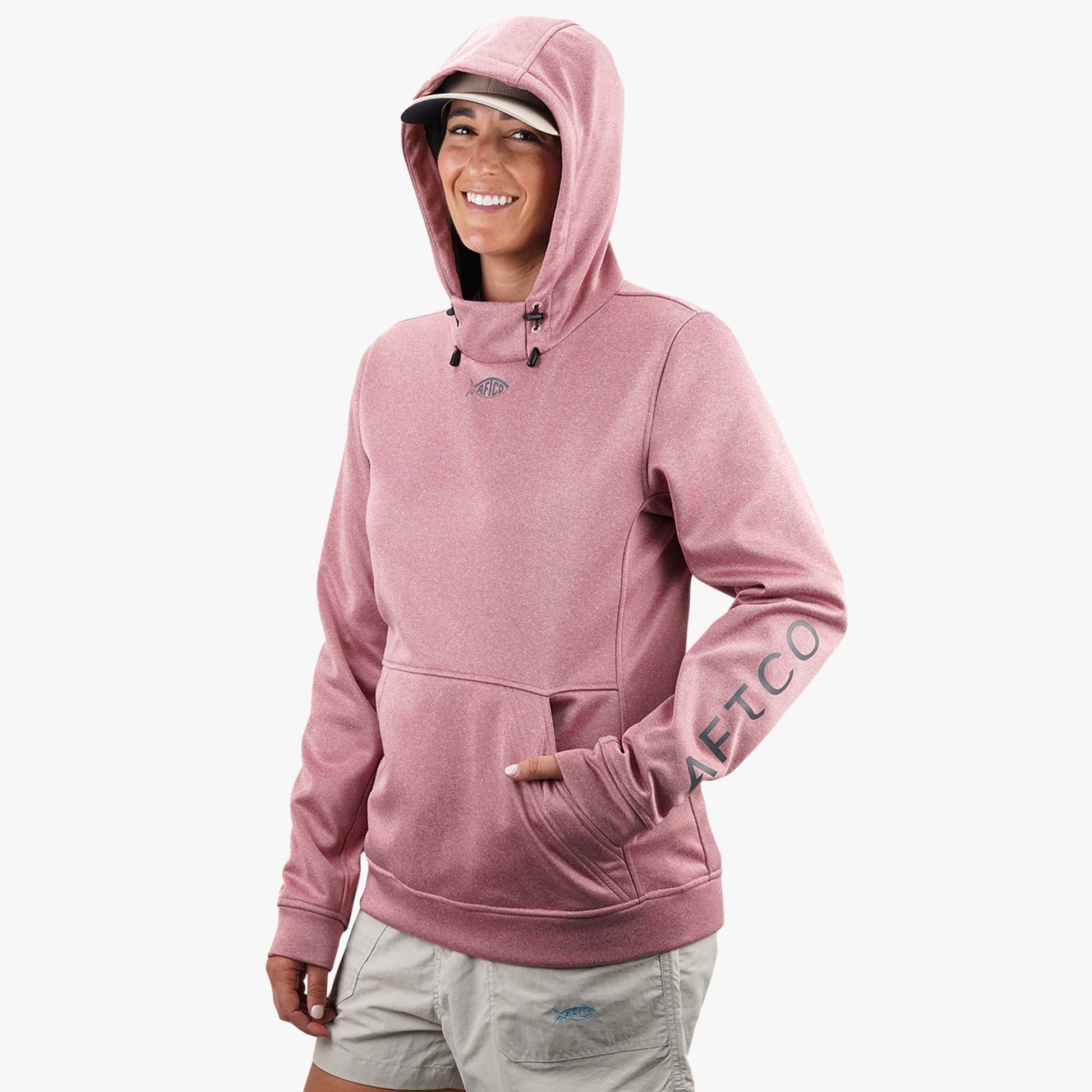 AFTCO Women's Shadow Hoodie Rose Dawn Heather