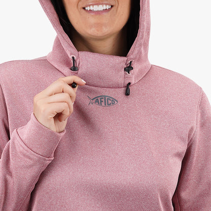 AFTCO Women's Shadow Hoodie Rose Dawn Heather