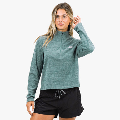 AFTCO Women's Coastal Layer 1/4 Zip Fishing Pullover Steel Heather