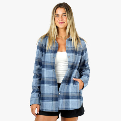 AFTCO Women's Stout Button Up Shacket Dusk