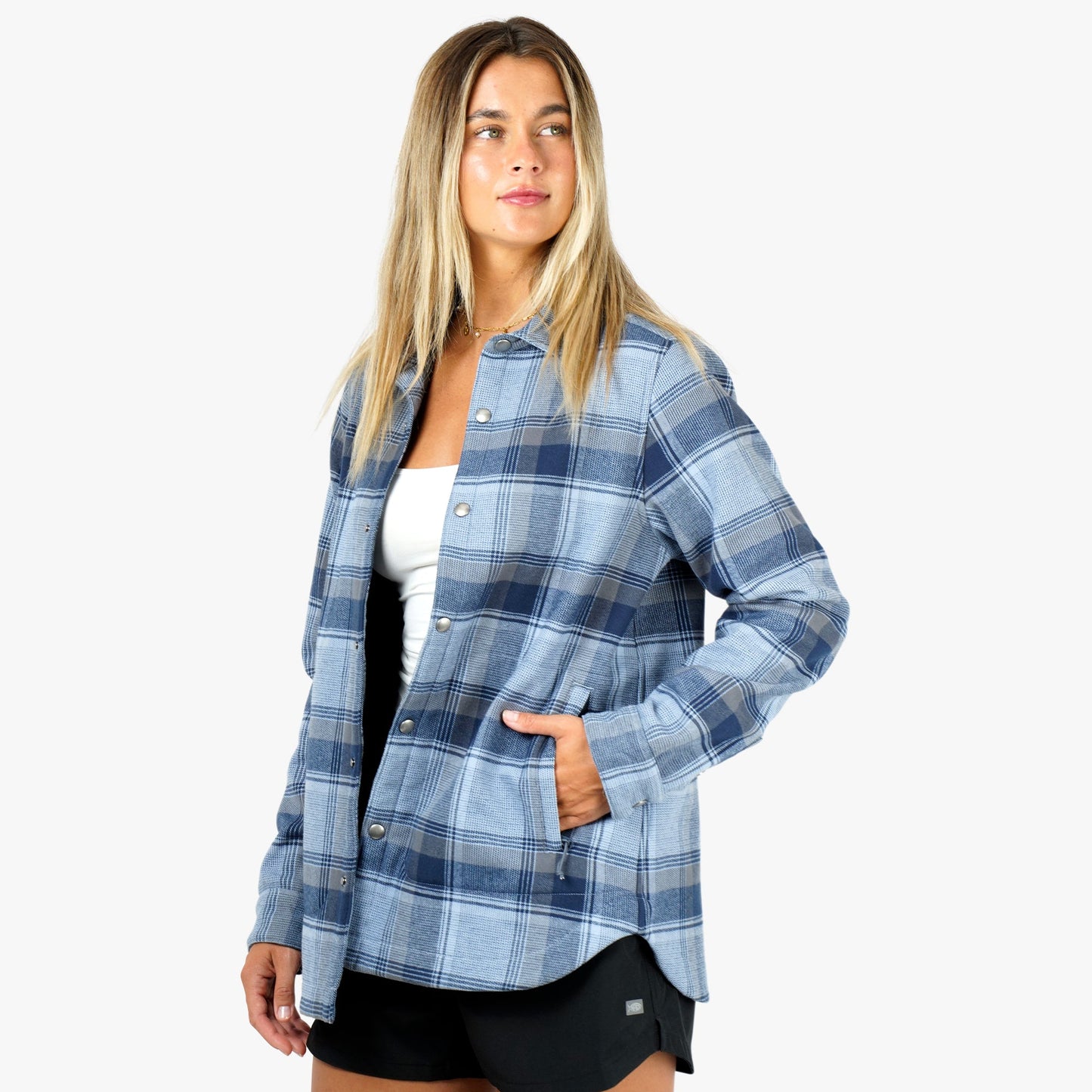 AFTCO Women's Stout Button Up Shacket Dusk