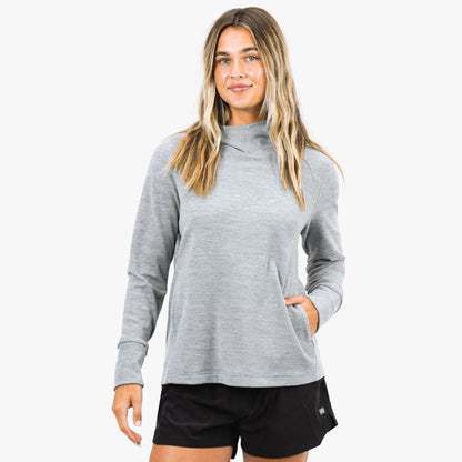 AFTCO Women's Coastal Layer Pullover Hoodie Steel Heather