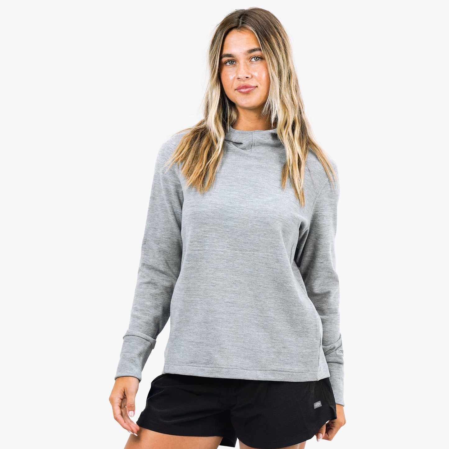 AFTCO Women's Coastal Layer Pullover Hoodie Steel Heather