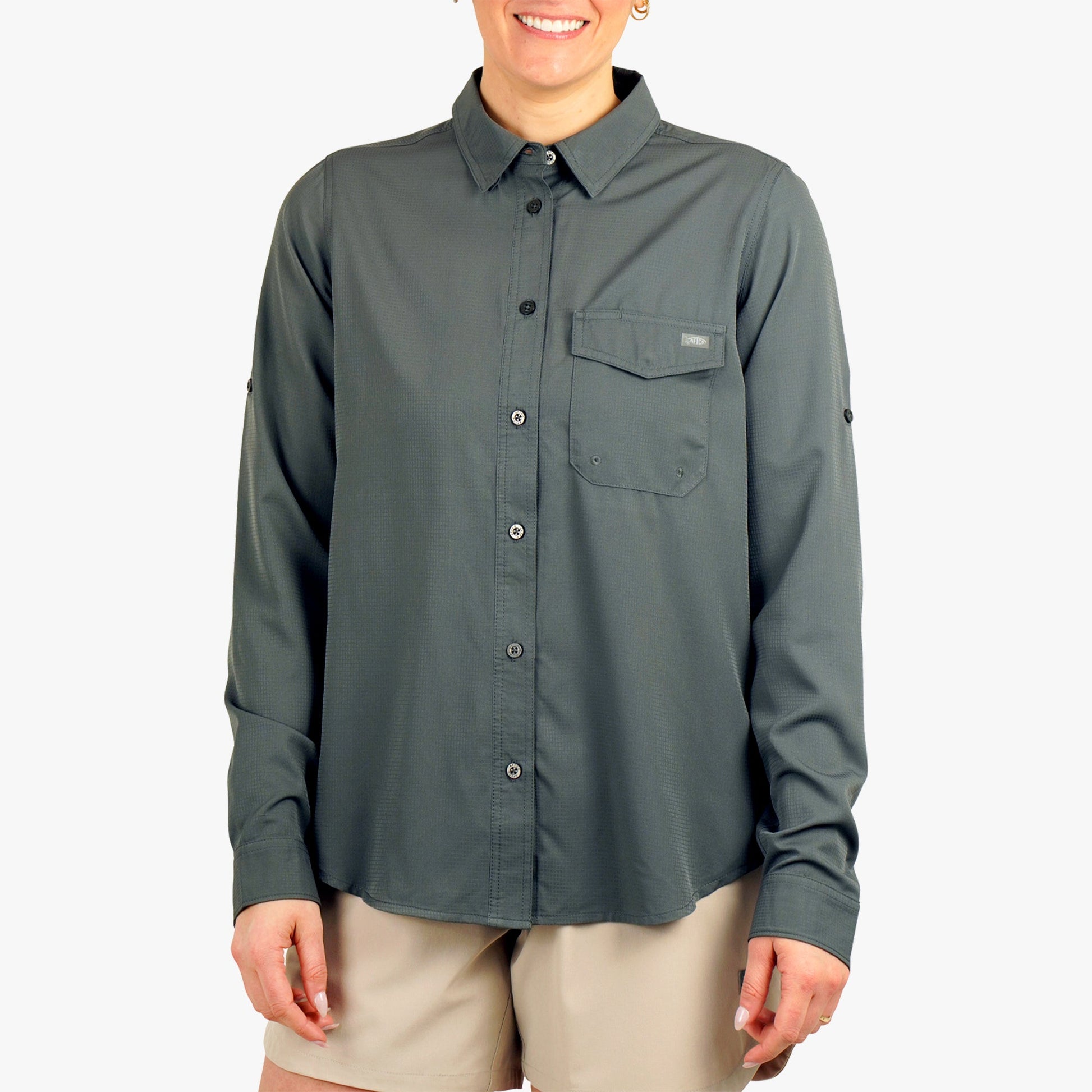 AFTCO Women's Palomar Tech LS Wovens Charcoal