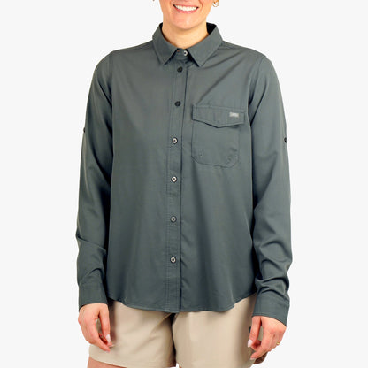 AFTCO Women's Palomar Tech LS Wovens Charcoal