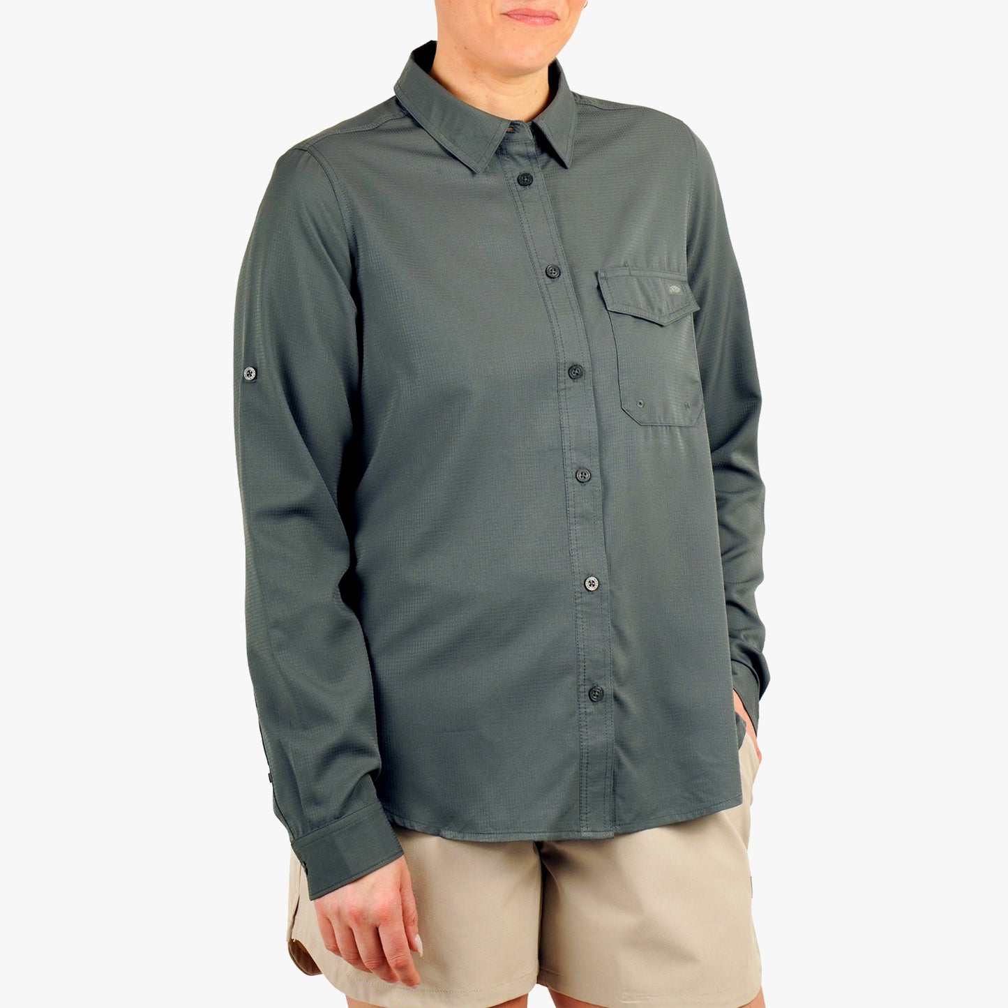AFTCO Women's Palomar Tech LS Wovens Charcoal