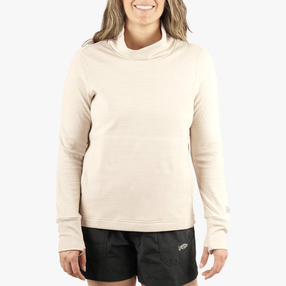 AFTCO Women's Coastal Layer Funnel Neck Sweater Pelican Heather