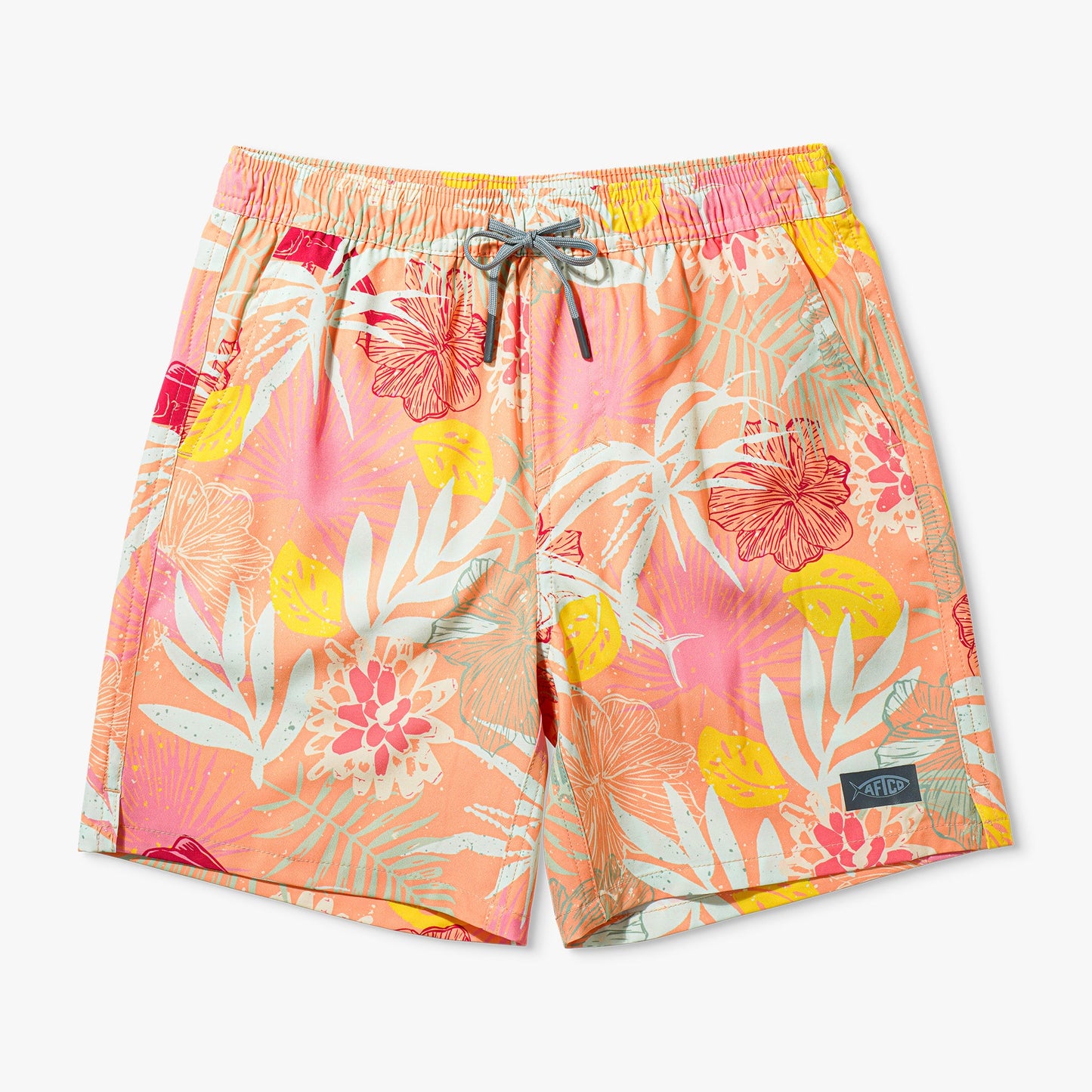 AFTCO Youth Strike Printed Swim Shorts Sunrise