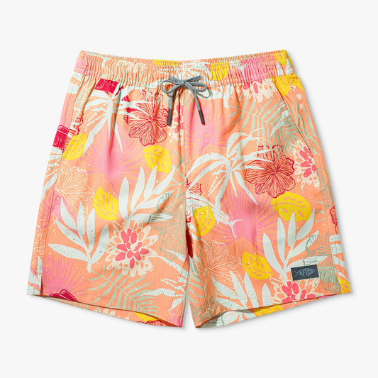 AFTCO Youth Strike Printed Swim Shorts Sunrise