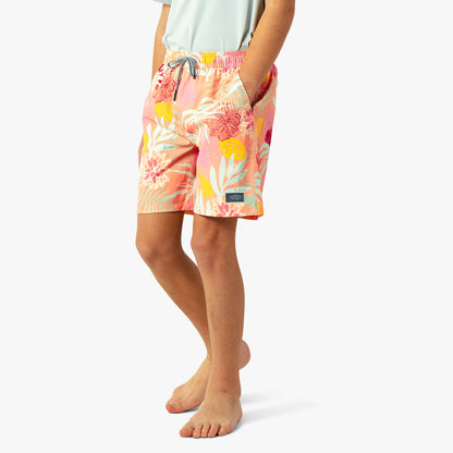 AFTCO Youth Strike Printed Swim Shorts Sunrise
