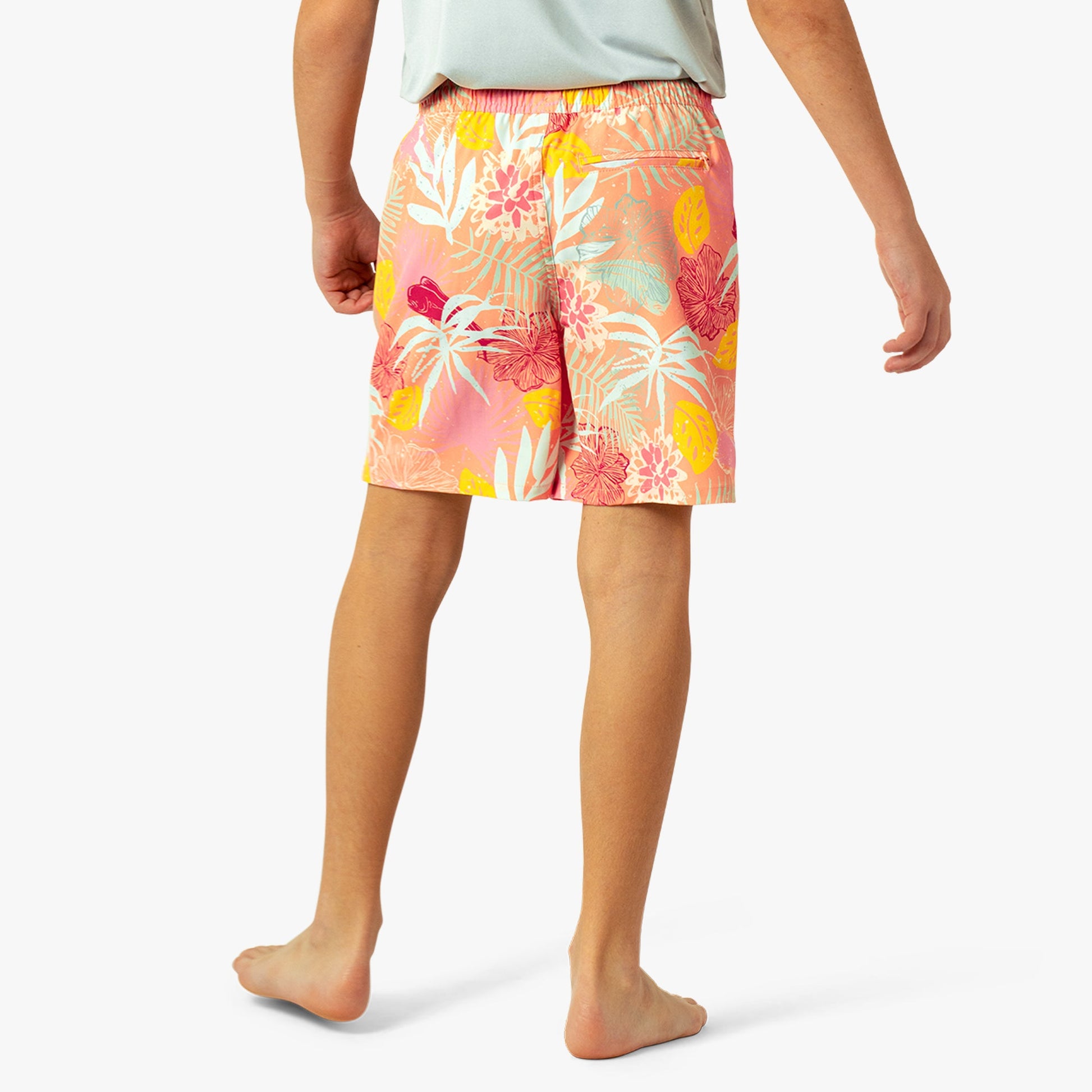 AFTCO Youth Strike Printed Swim Shorts Sunrise