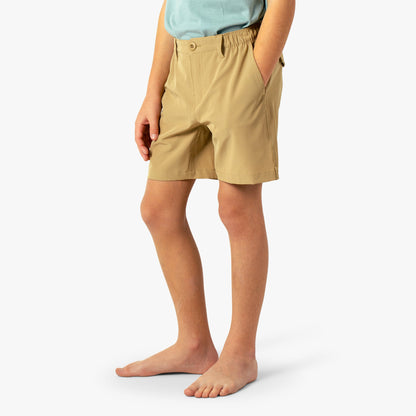 AFTCO Youth Everyday Stretch Fishing Shorts Dark Sand
