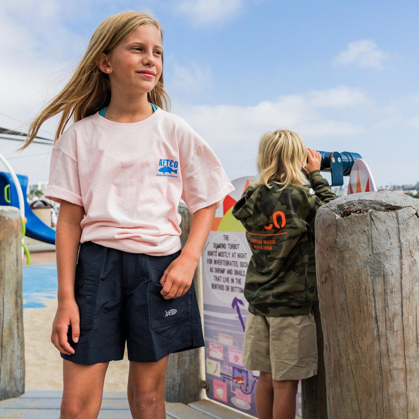 AFTCO Kids Original Fishing Shorts Splish Splash