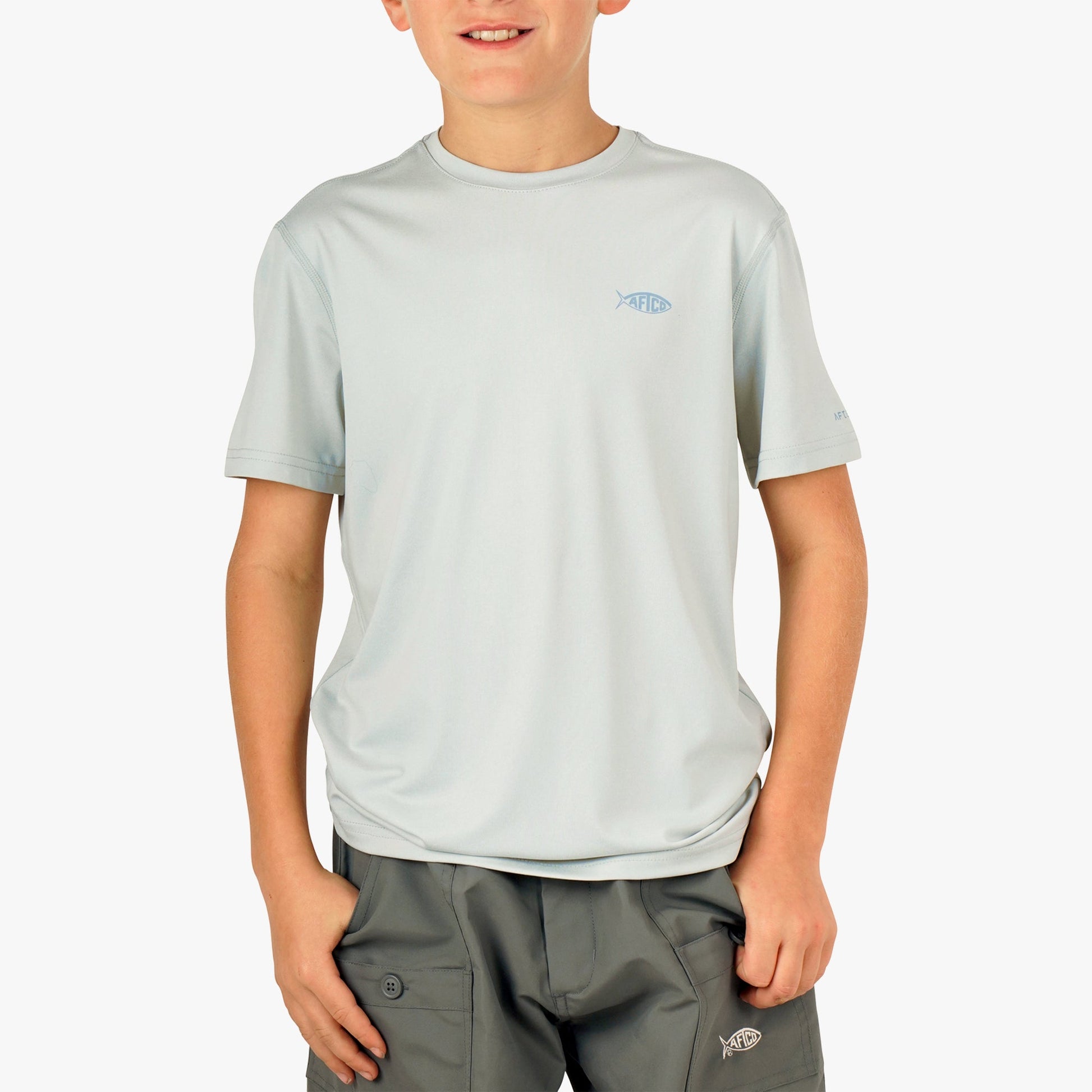 AFTCO Youth Samurai SS Performance Shirt Steel Heather