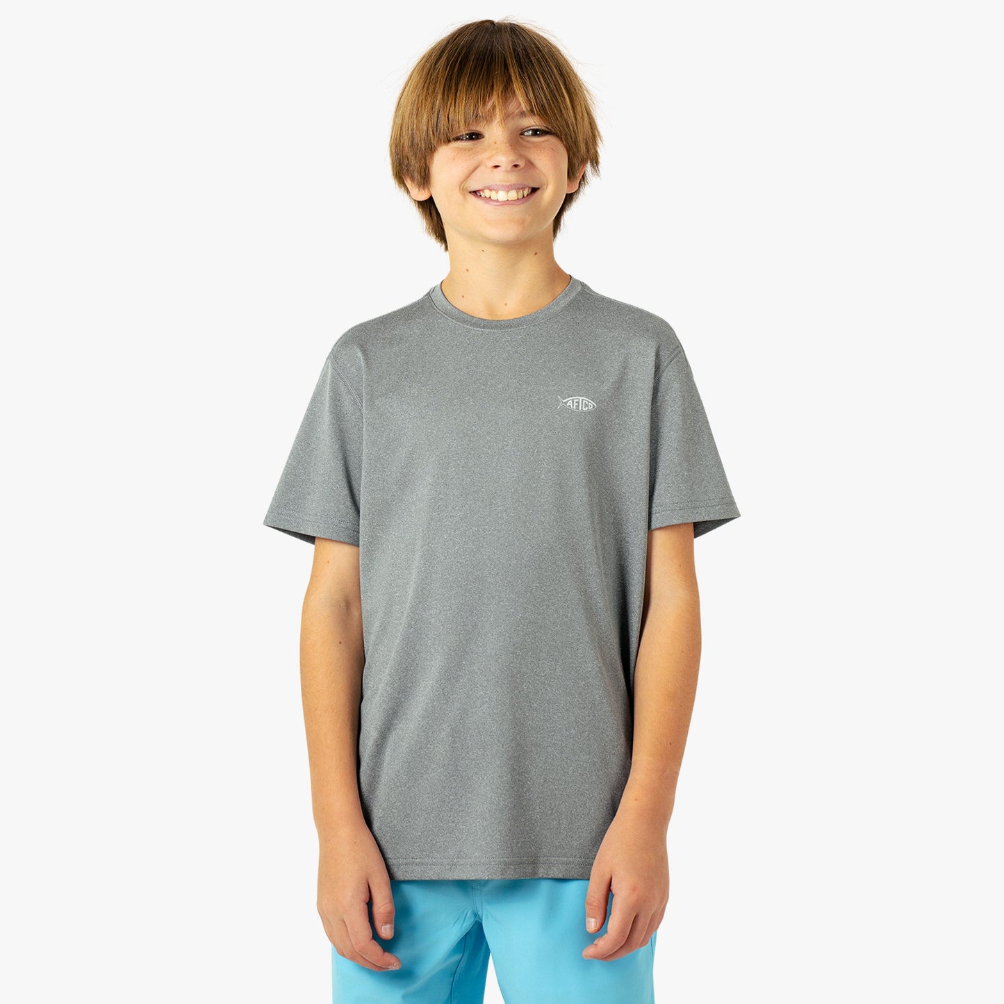 AFTCO Youth Samurai SS Performance Shirt Steel Heather