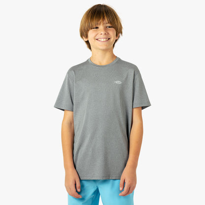 AFTCO Youth Samurai SS Performance Shirt Steel Heather