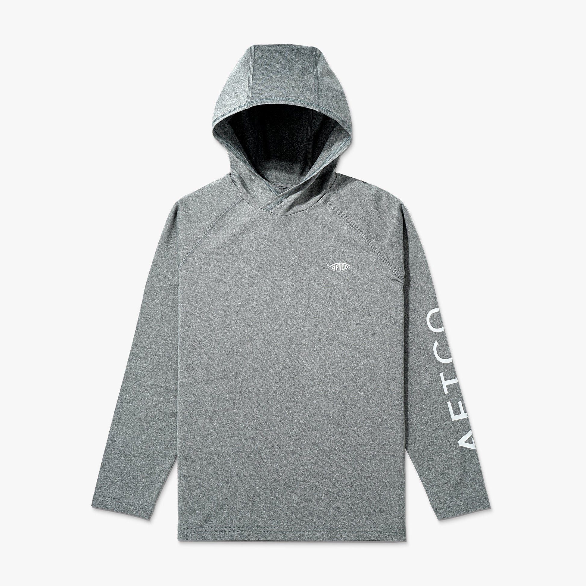 AFTCO Youth Samurai Hood Performance LS Shirt Steel Heather
