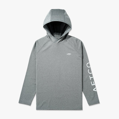 AFTCO Youth Samurai Hood Performance LS Shirt Steel Heather