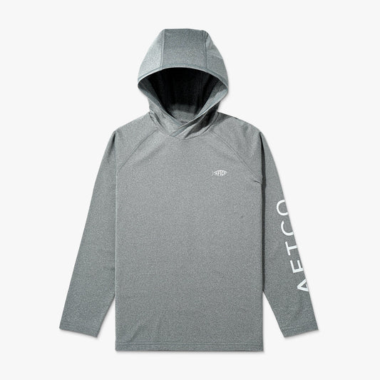 AFTCO Youth Samurai Hood Performance LS Shirt Steel Heather