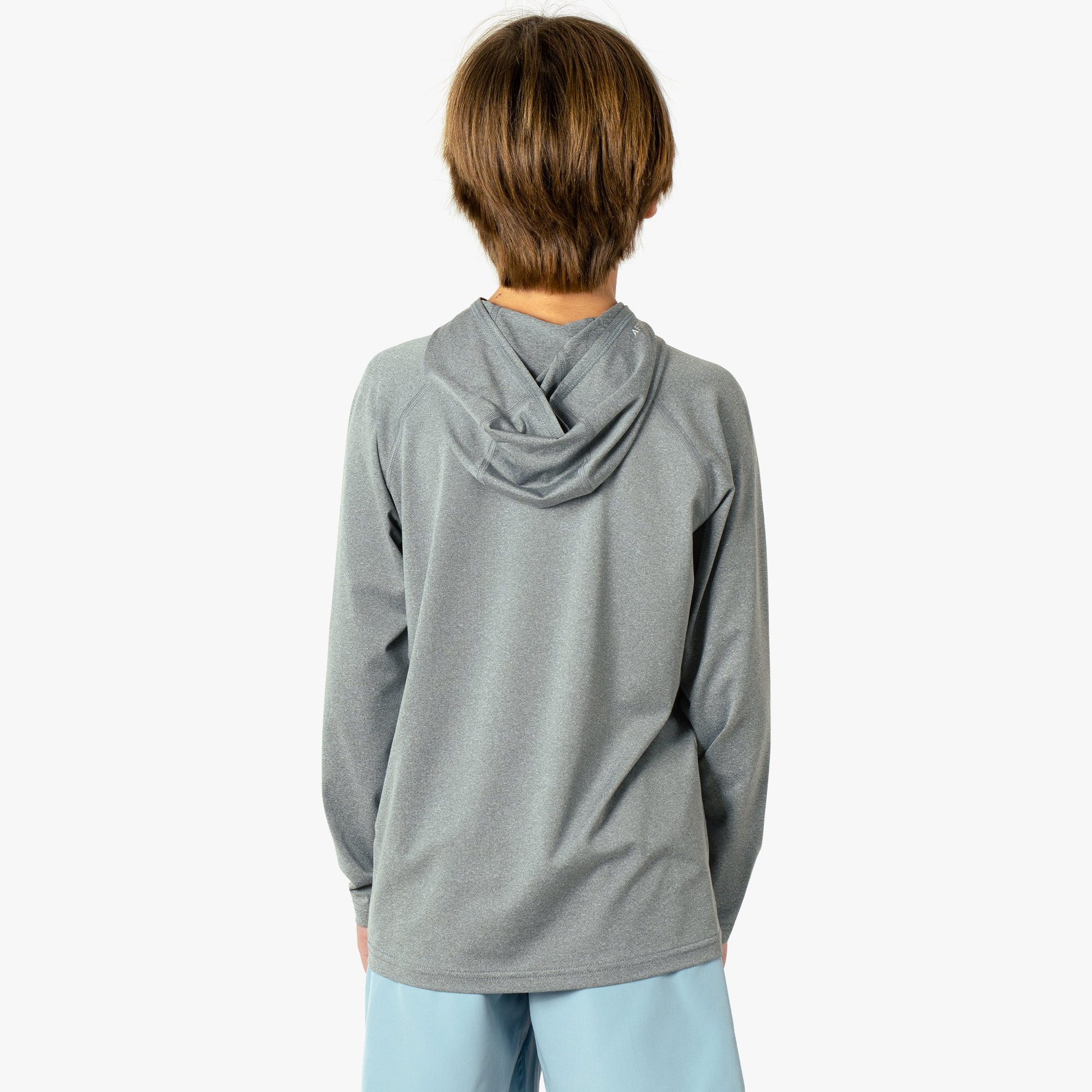 AFTCO Youth Samurai Hood Performance LS Shirt Steel Heather