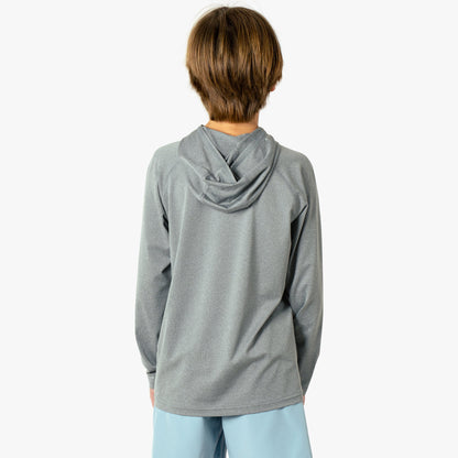 AFTCO Youth Samurai Hood Performance LS Shirt Steel Heather