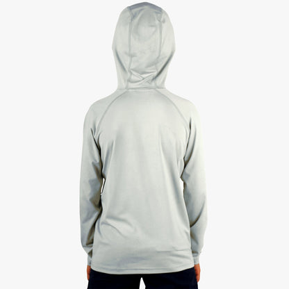 AFTCO Youth Samurai Hood Performance LS Shirt Steel Heather