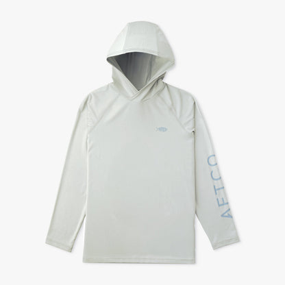 AFTCO Youth Samurai Hood Performance LS Shirt Steel Heather