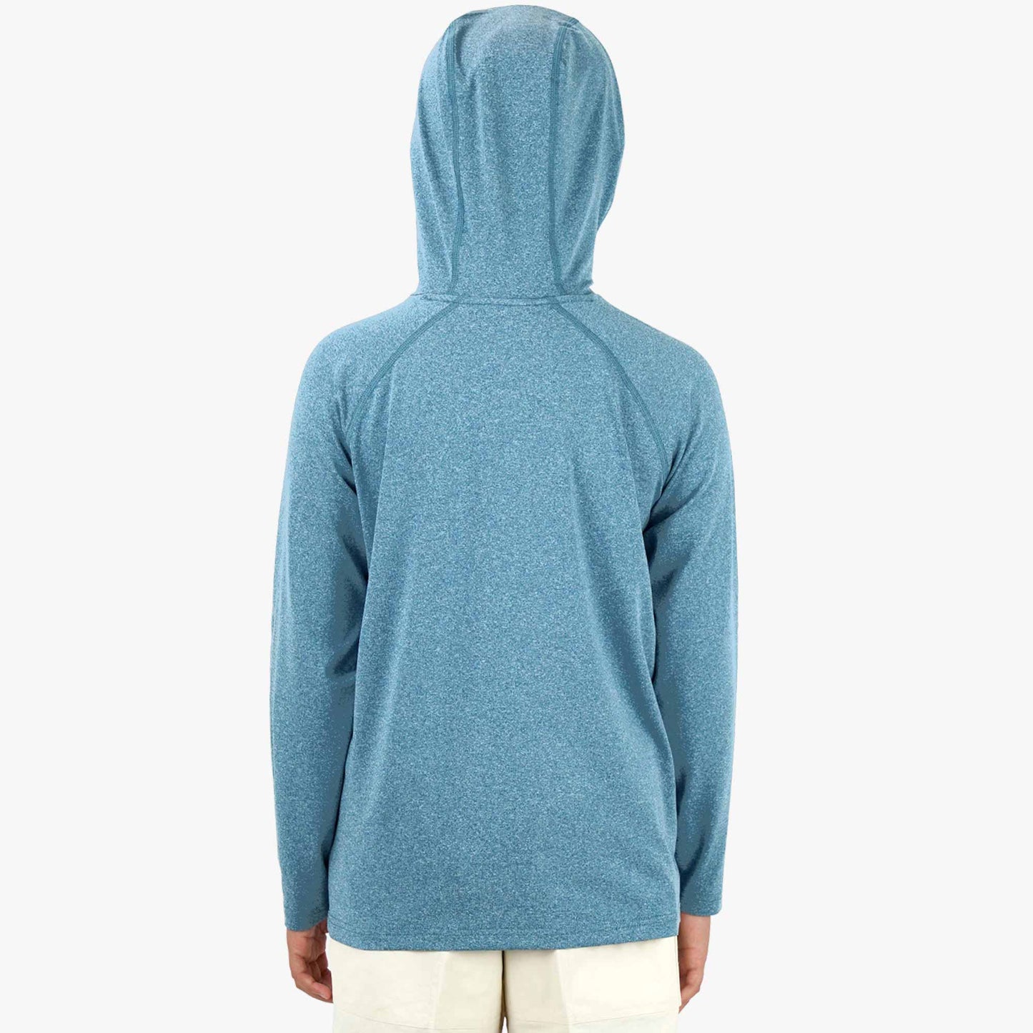AFTCO Youth Samurai Hood Performance LS Shirt Steel Heather