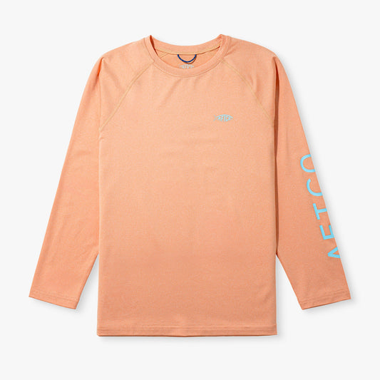 AFTCO Youth Samurai Performance LS Shirt Coral Sands Heather