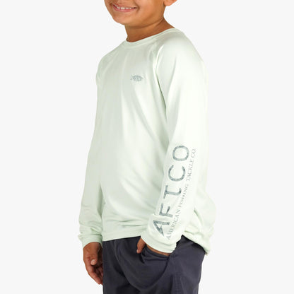 AFTCO Youth Samurai Performance LS Shirt Coral Sands Heather