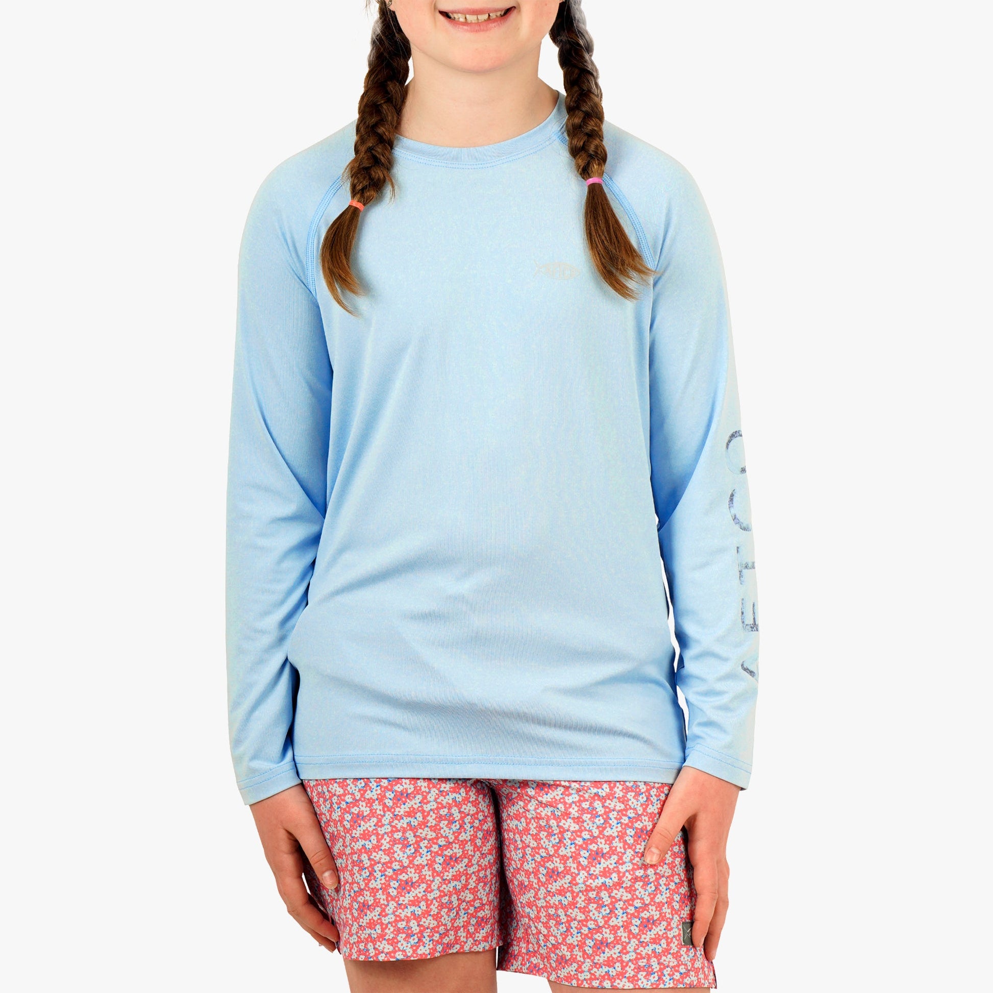 AFTCO Youth Samurai Performance LS Shirt Coral Sands Heather