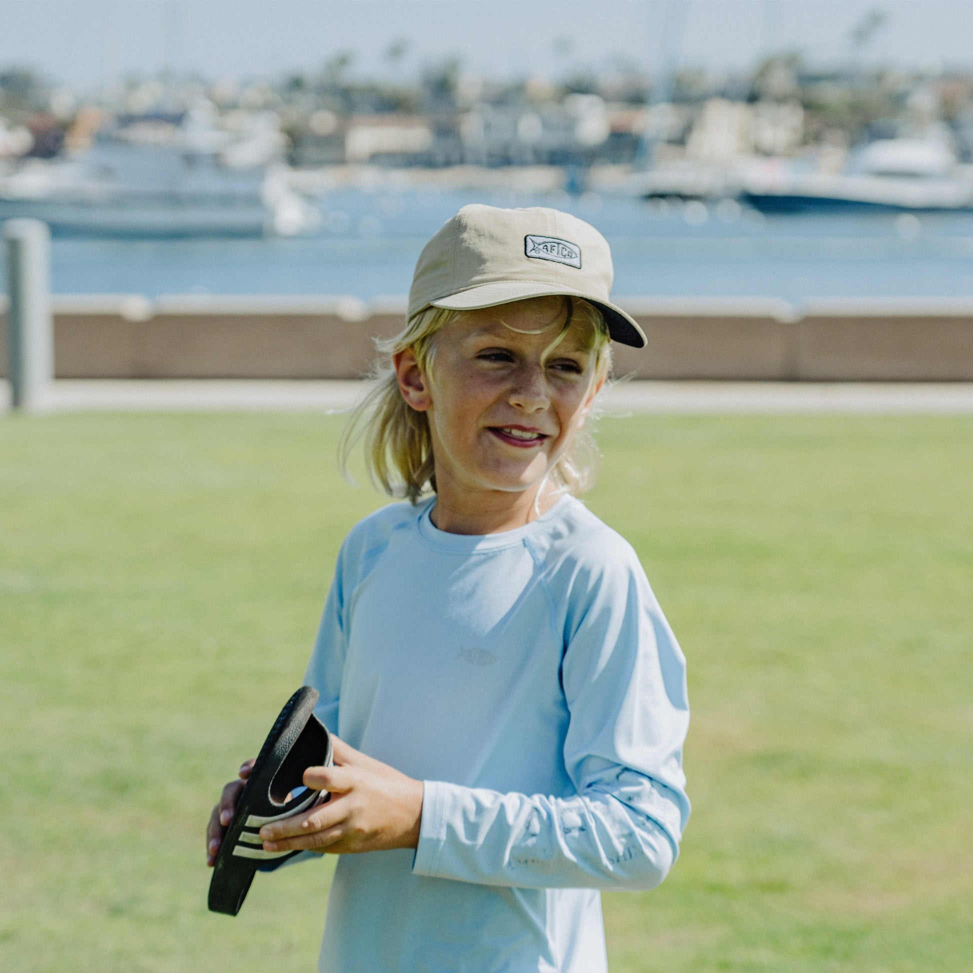 AFTCO Youth Samurai Performance LS Shirt Coral Sands Heather