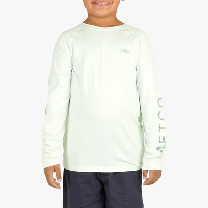 AFTCO Youth Samurai Performance LS Shirt Coral Sands Heather