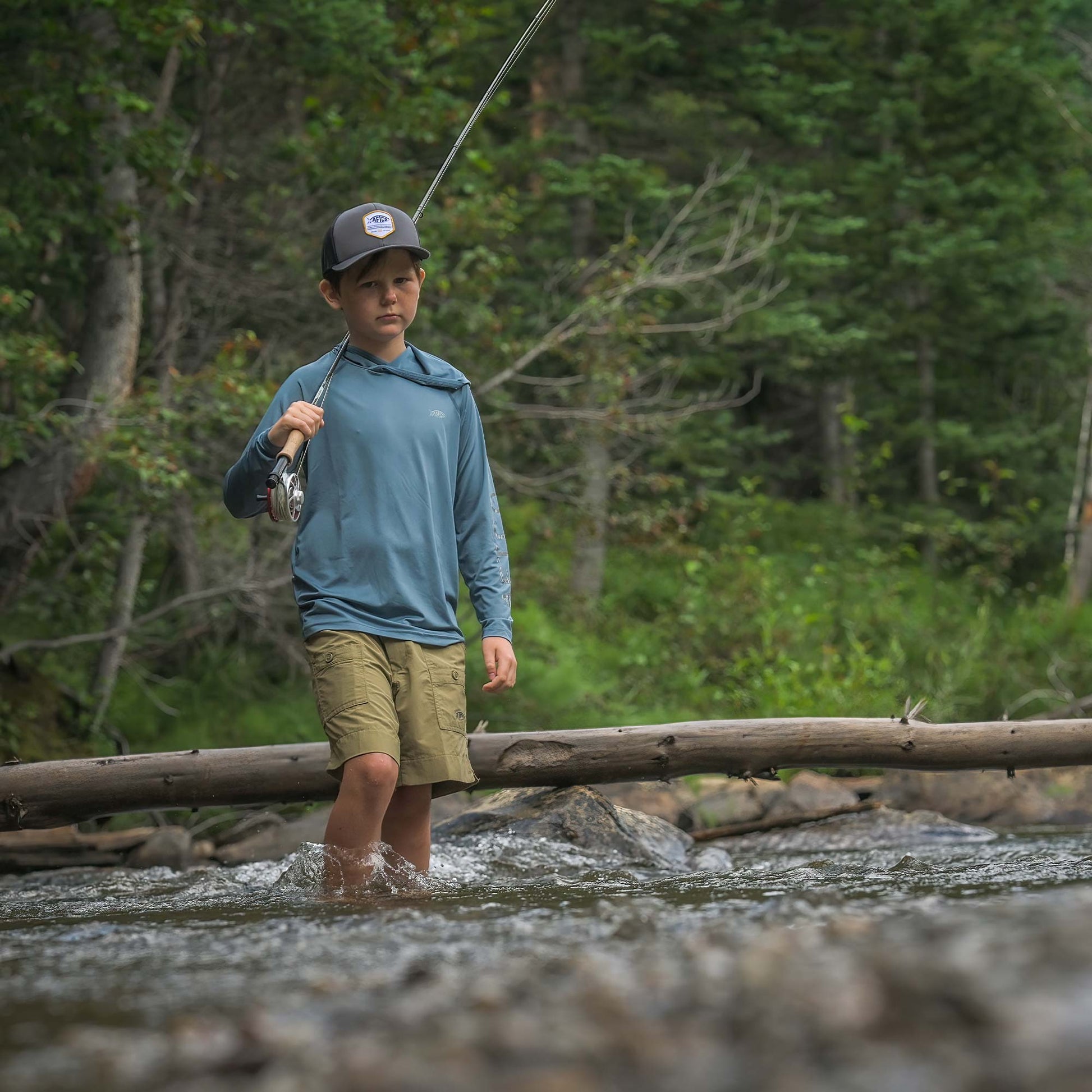 AFTCO Kids Original Fishing Shorts Khaki