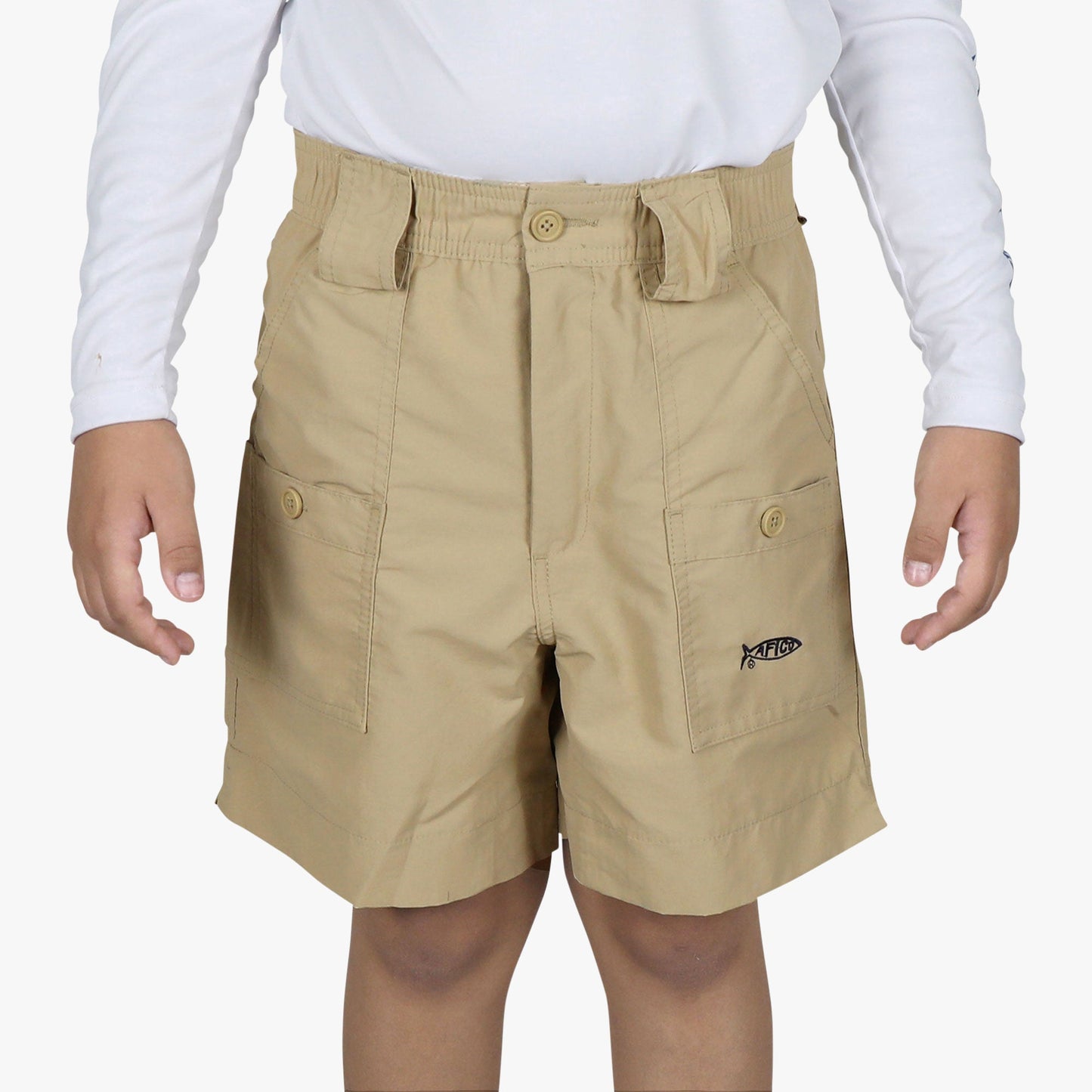 AFTCO Kids Original Fishing Shorts Khaki