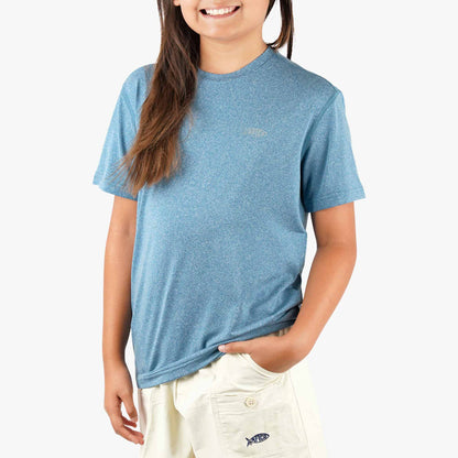 AFTCO Youth Samurai SS Performance Shirt Corsair Heather