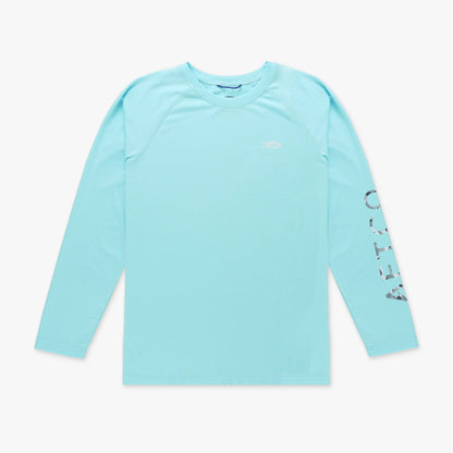 AFTCO Youth Samurai Performance LS Shirt Clearwater Heather