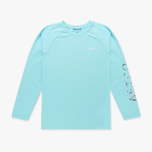 AFTCO Youth Samurai Performance LS Shirt Clearwater Heather