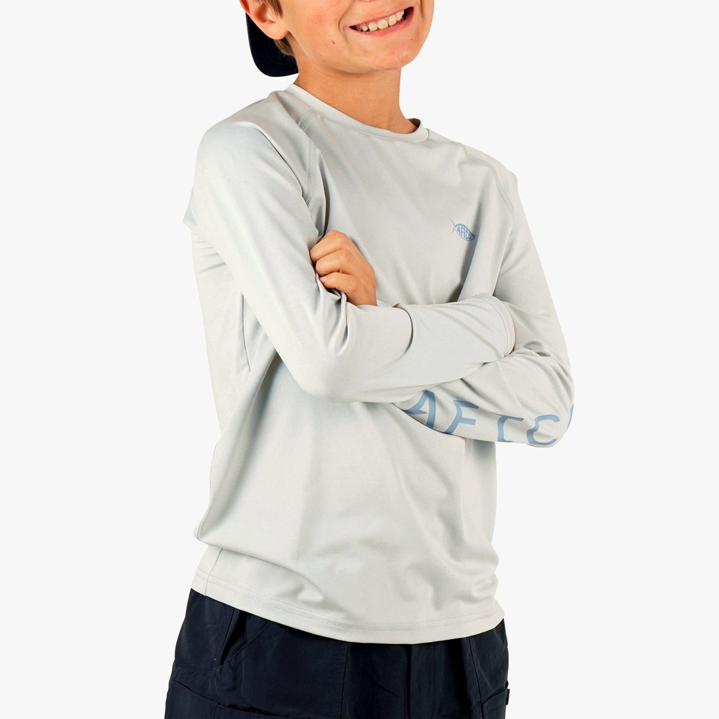 AFTCO Youth Samurai Performance LS Shirt Clearwater Heather