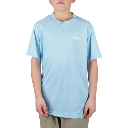 AFTCO Kids Jigfish Jig Fishing Short Sleeve Shirt Agate