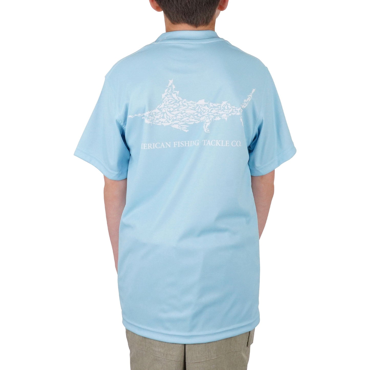 AFTCO Kids Jigfish Jig Fishing Short Sleeve Shirt Agate
