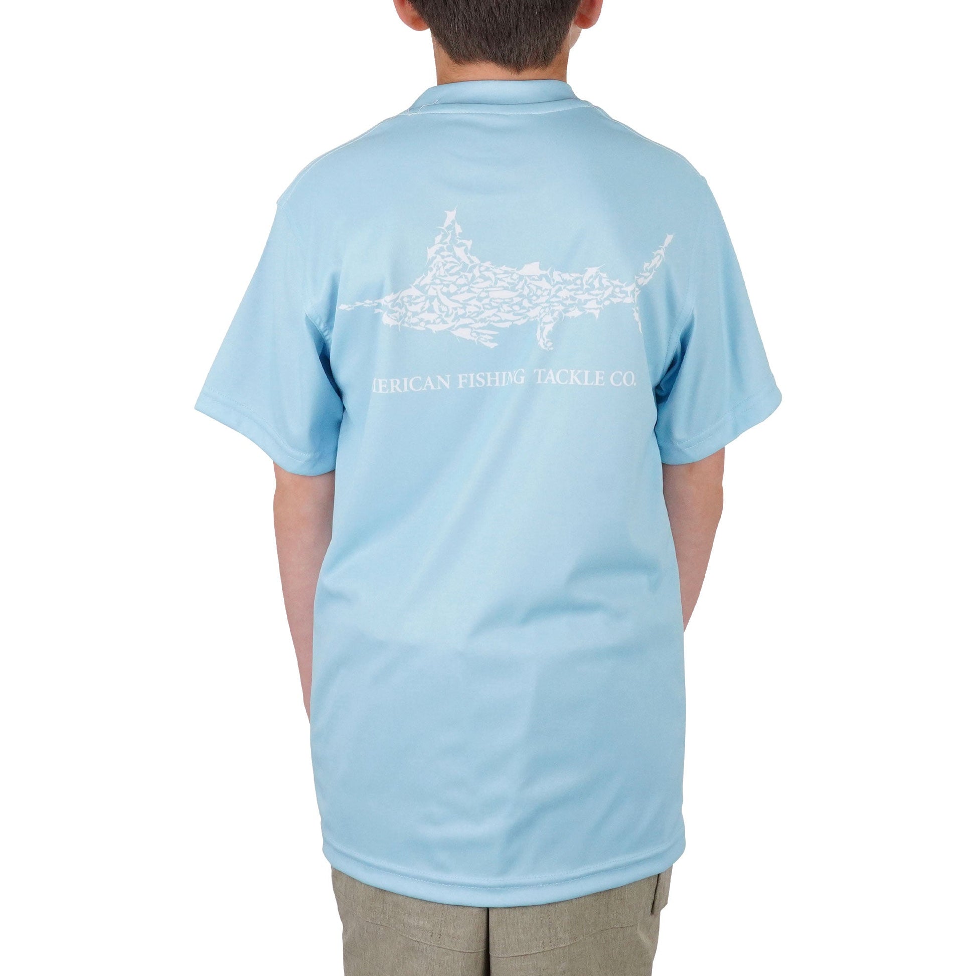 AFTCO Kids Jigfish Jig Fishing Short Sleeve Shirt Agate