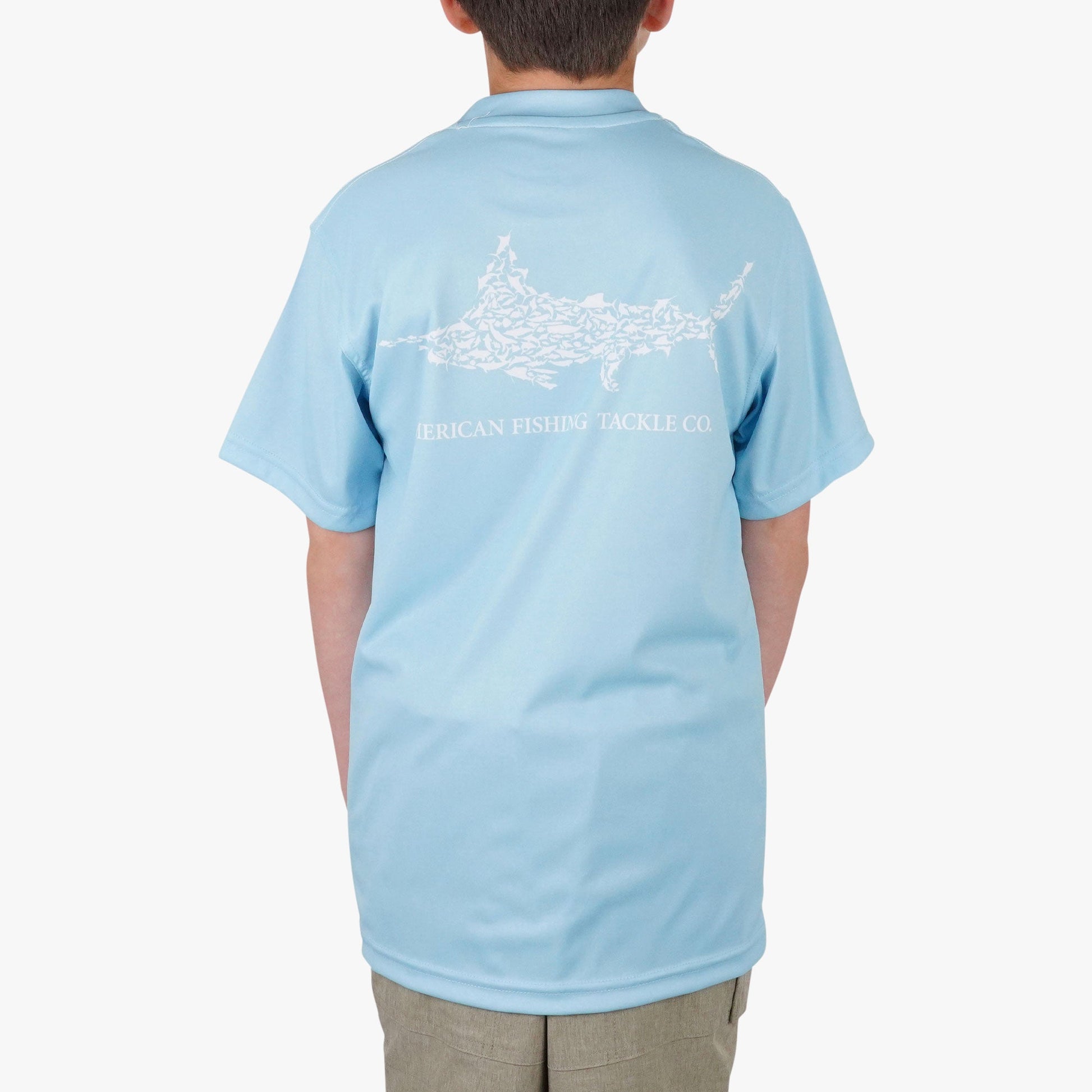 AFTCO Kids Jigfish Jig Fishing Short Sleeve Shirt Agate