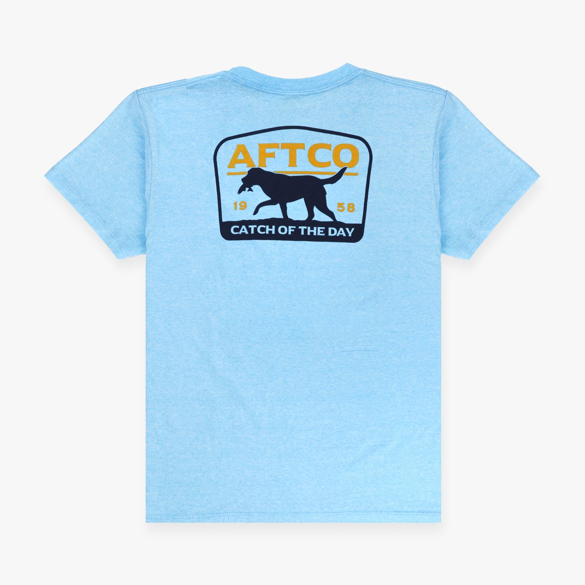 AFTCO Youth Fetch SS T-Shirt Neon Sky Blue Heather