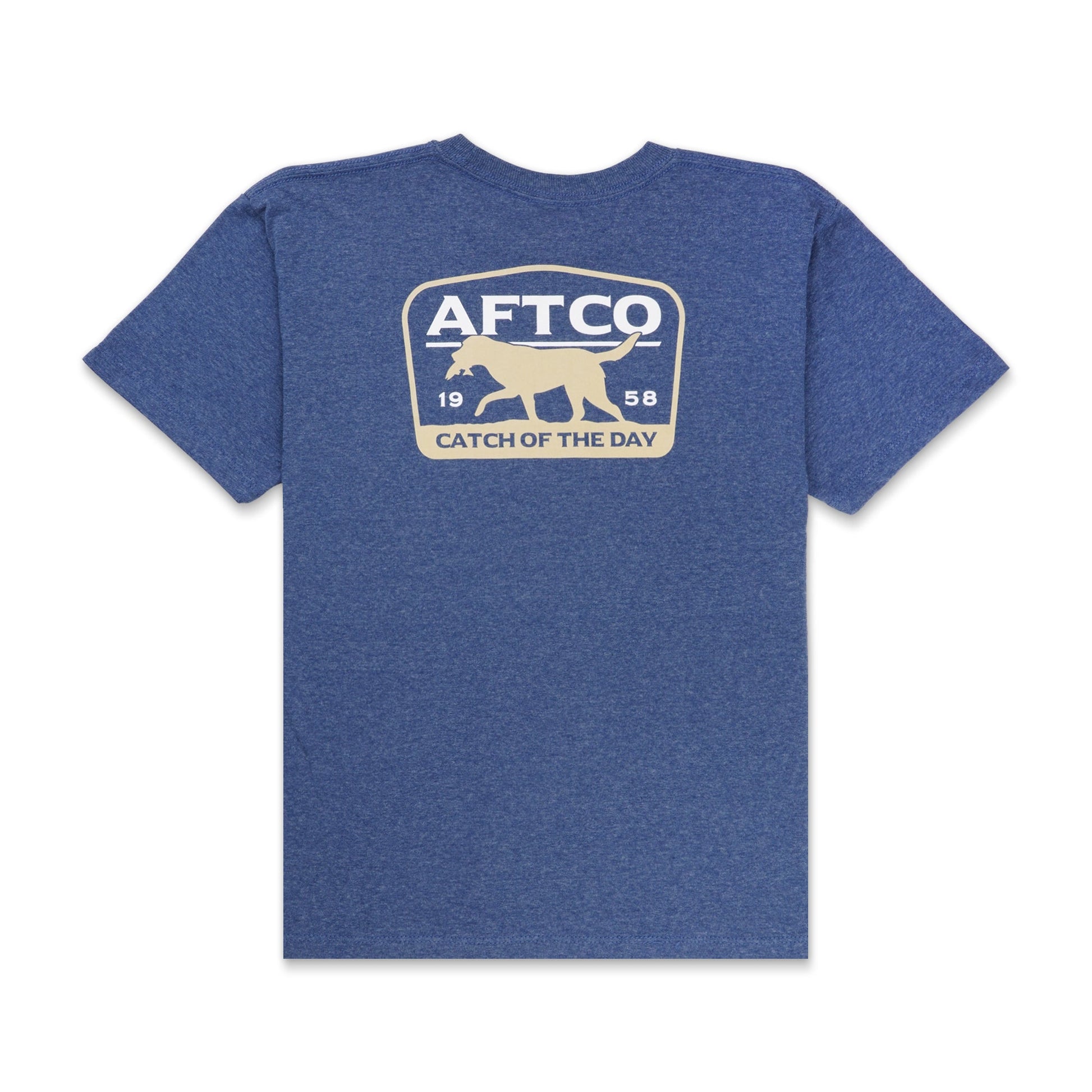 AFTCO Youth Fetch SS T-Shirt Neon Sky Blue Heather