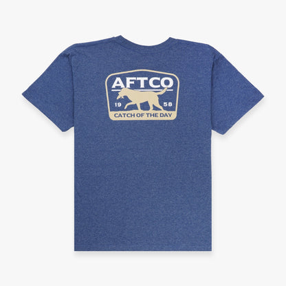AFTCO Youth Fetch SS T-Shirt Neon Sky Blue Heather