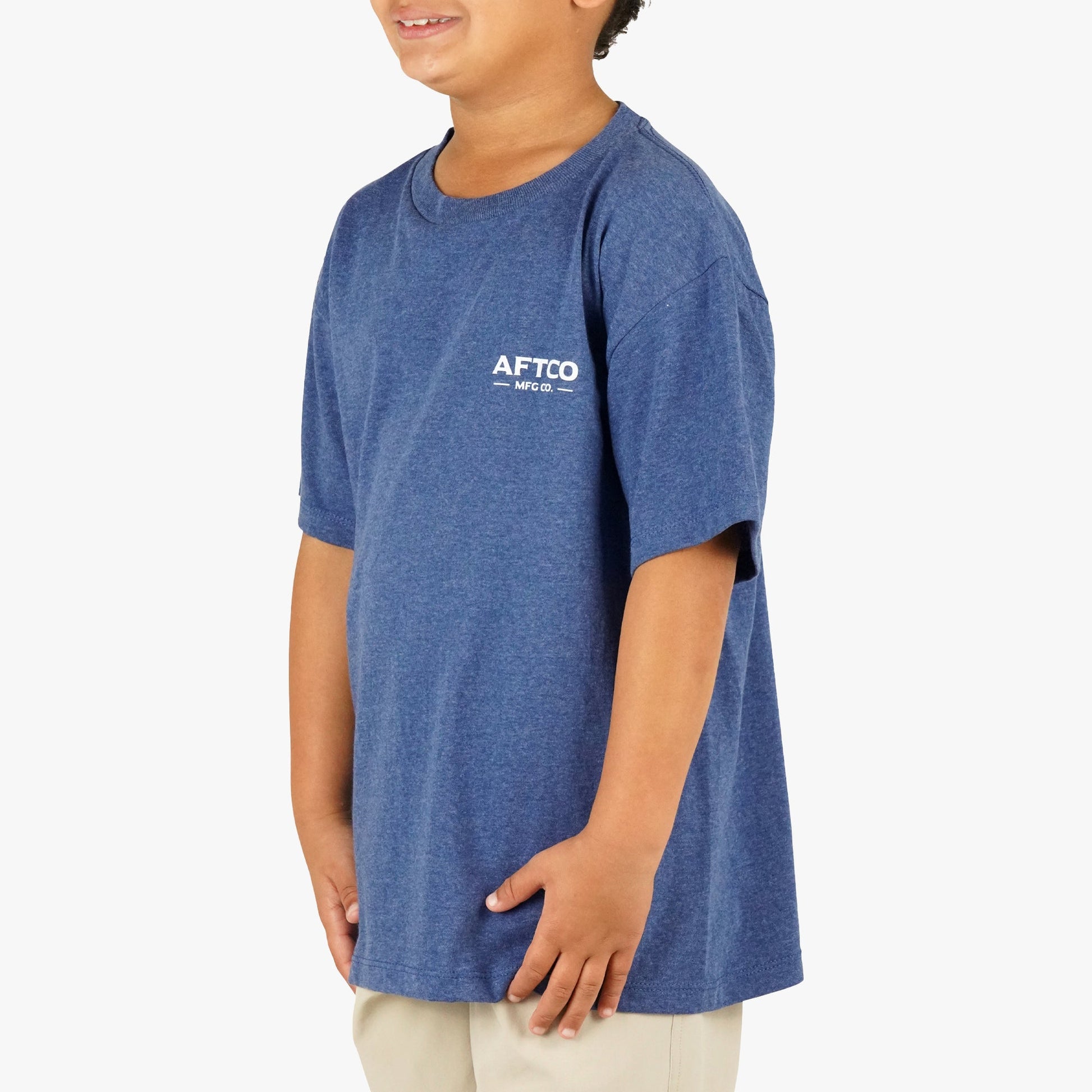 AFTCO Youth Fetch SS T-Shirt Neon Sky Blue Heather