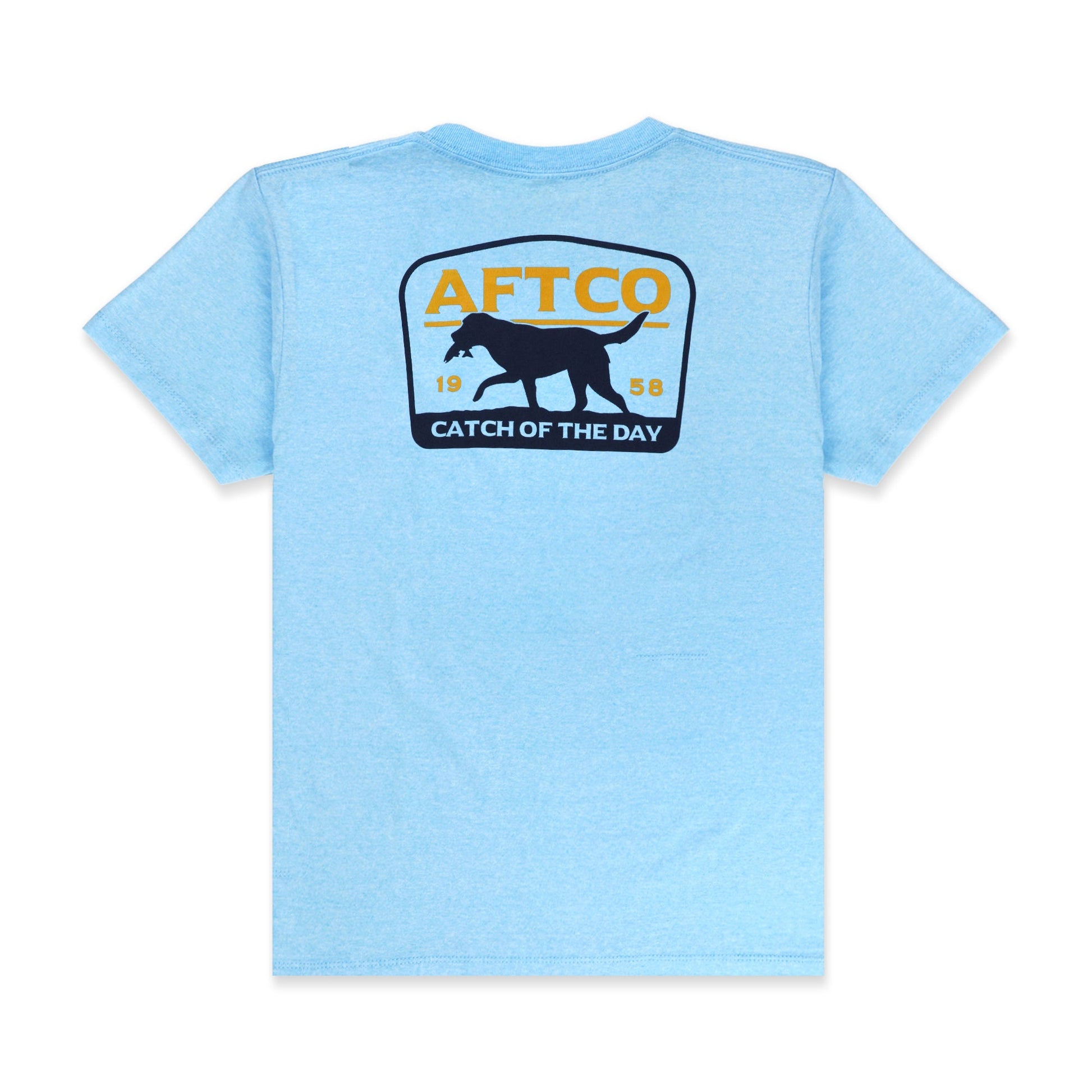 AFTCO Youth Fetch SS T-Shirt Neon Sky Blue Heather