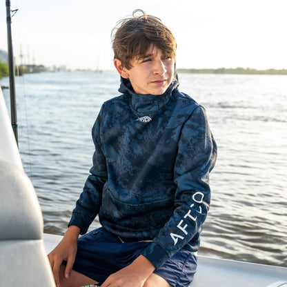 AFTCO Youth Shadow Tactical Hoodie Olive Current Camo