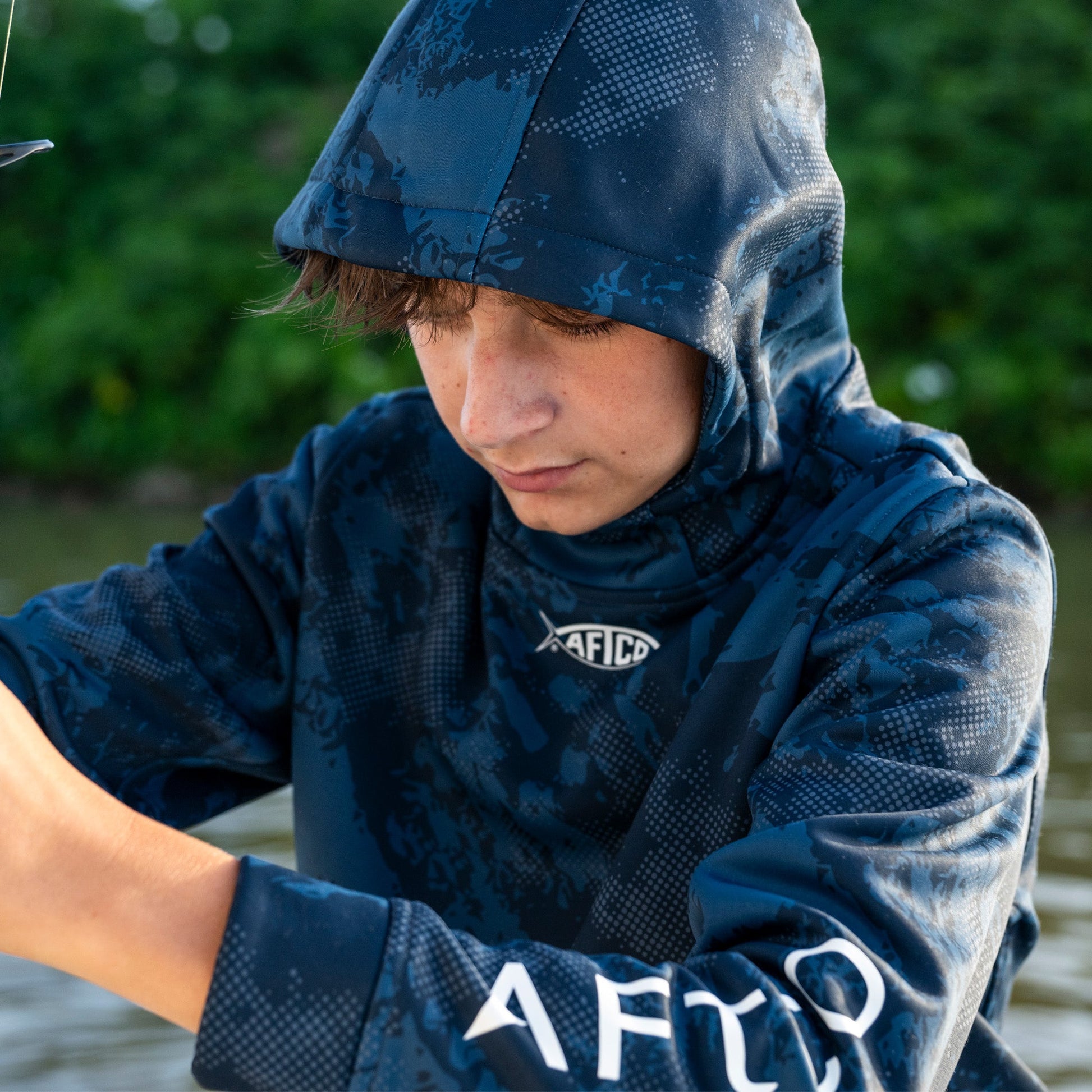 AFTCO Youth Shadow Tactical Hoodie Olive Current Camo